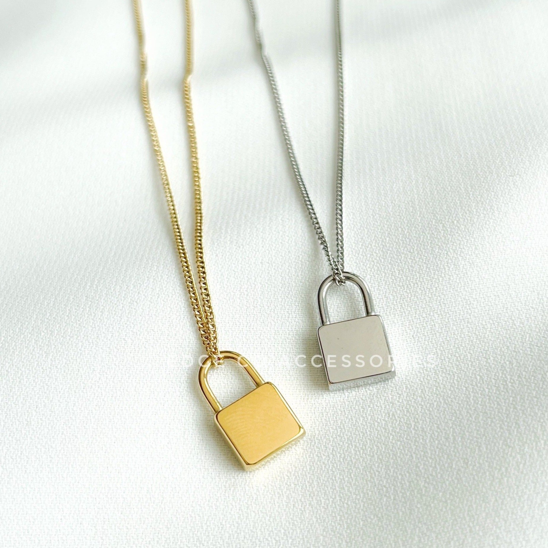 Personalised Love Locked Gold Padlock Necklace